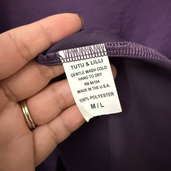 Tutu & Lilli Deep Purple Bella Satin Dolman Sleeve Oversized Blouse Top Size M/L - Picture 4 of 5